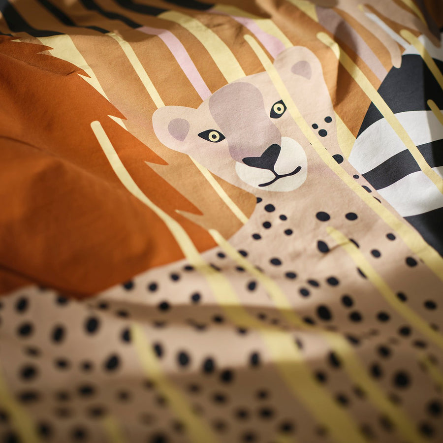 SANDLÖPARE duvet cover and pillowcase, yellow/savannah, 150x200/50x80 cm