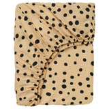 SANDLÖPARE fitted sheet, light brown/cheetah pattern, 90x200 cm