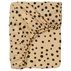 SANDLÖPARE fitted sheet, light brown/cheetah pattern, 90x200 cm