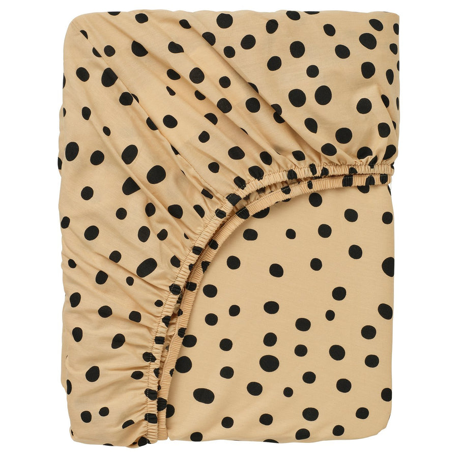 SANDLÖPARE fitted sheet, light brown/cheetah pattern, 90x200 cm