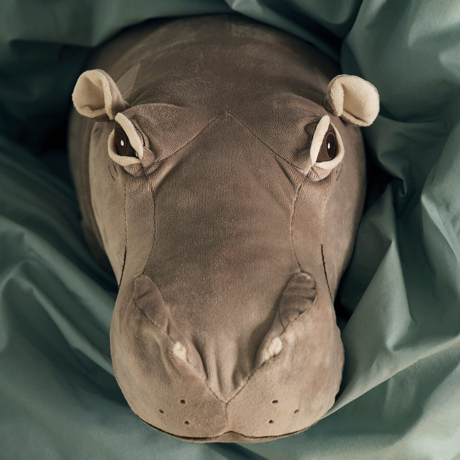 SANDLÖPARE soft toy, hippopotamus/grey, 56 cm