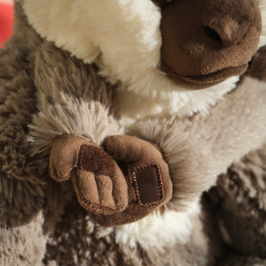 SANDLÖPARE soft toy, vervet monkey with baby/grey, 32 cm