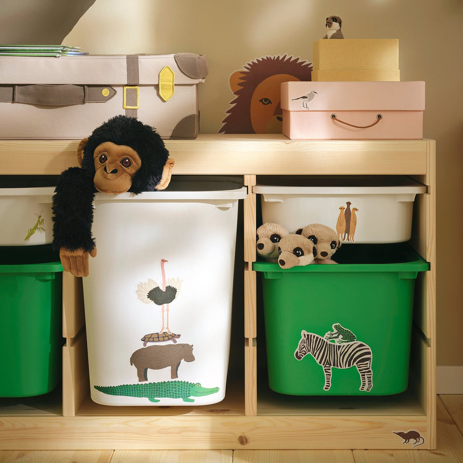 SANDLÖPARE decoration stickers, set of 3, multicolour/animals on the savannah