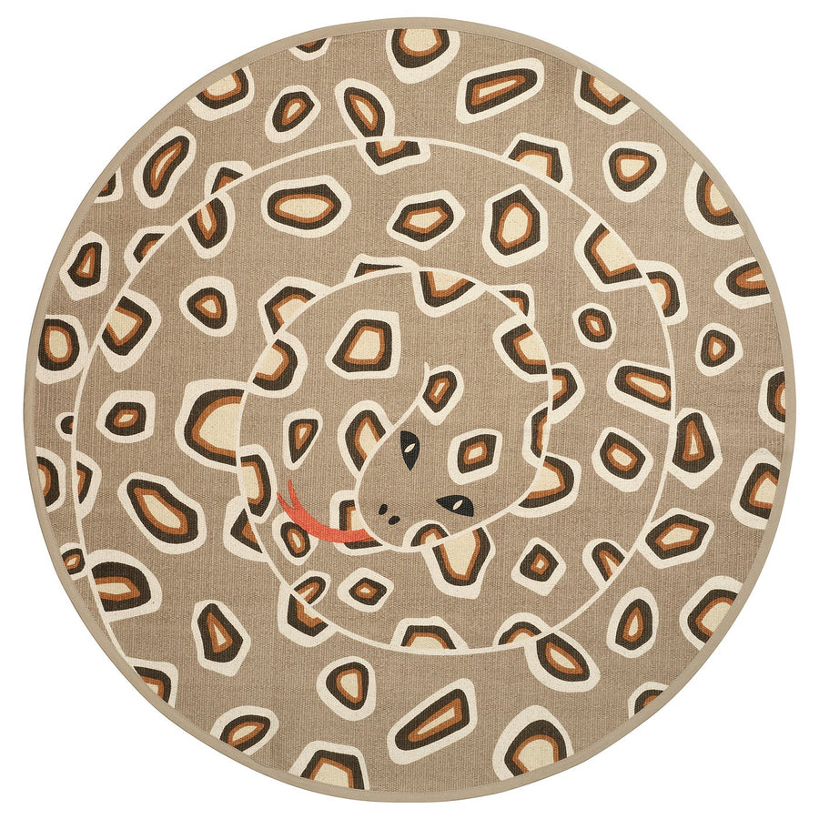 SANDLÖPARE rug, flatwoven, light brown/snake pattern, 100 cm