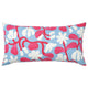 SANDMOTT cushion, light blue/bright red, 30x58 cm