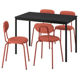 SANDSBERG table and 4 chairs, black black/Remmarn red-brown red-brown, 110x67 cm