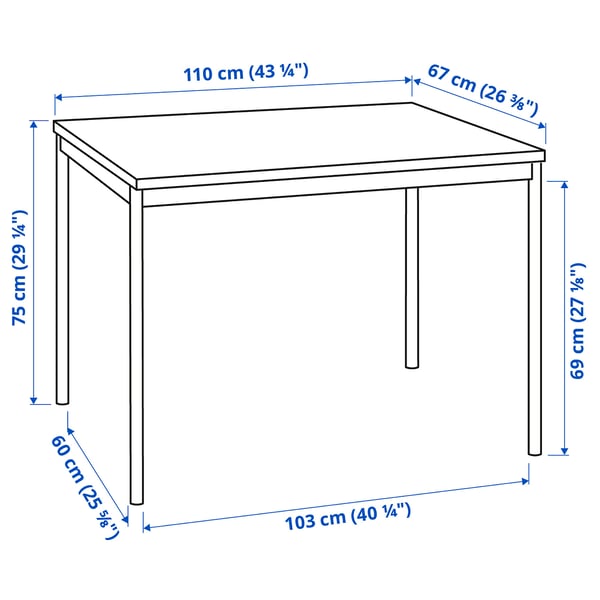 SANDSBERG table, black, 110x67 cm