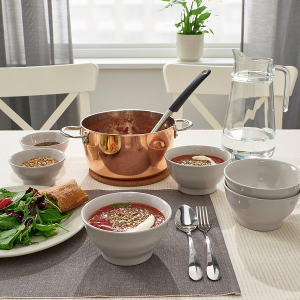 SANDSKÄDDA bowl, light grey-beige, 14 cm, 4 pack