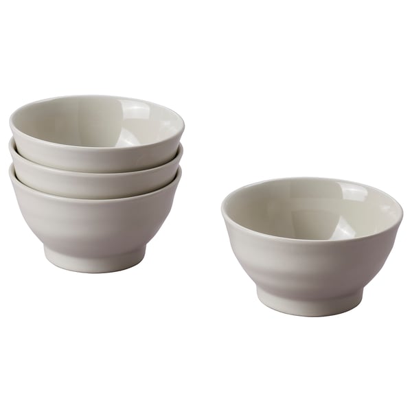 SANDSKÄDDA bowl, light grey-beige, 14 cm, 4 pack