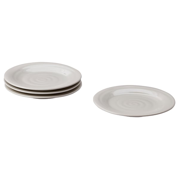 SANDSKÄDDA side plate, light grey-beige, 20 cm, 4 pack