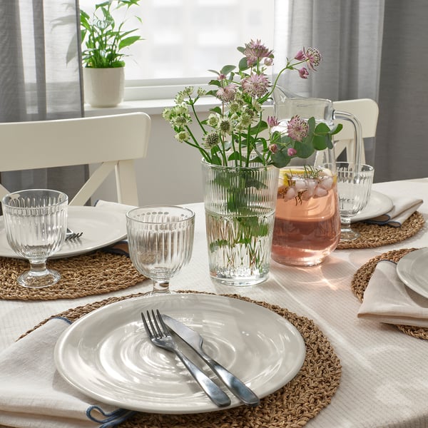 SANDSKÄDDA plate, light grey-beige, 26 cm, 4 pack
