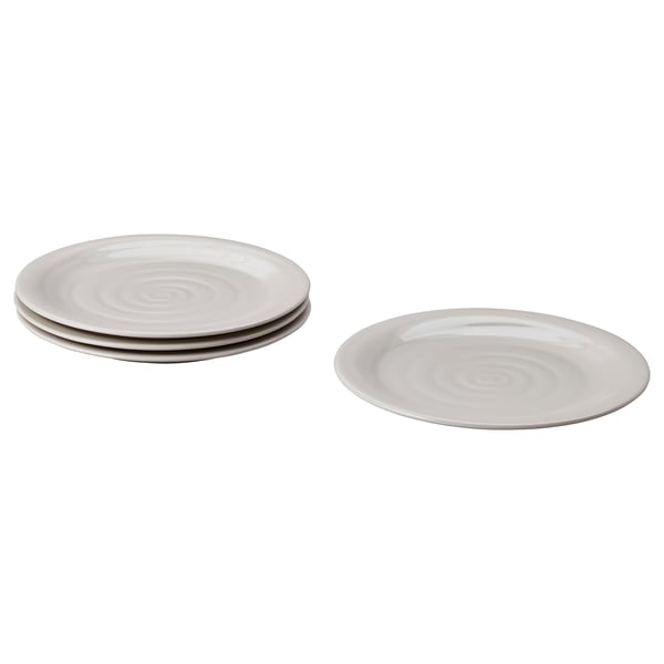 SANDSKÄDDA plate, light grey-beige, 26 cm, 4 pack