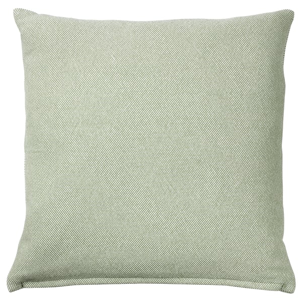 SANDTRAV cushion, grey-green/white, 45x45 cm