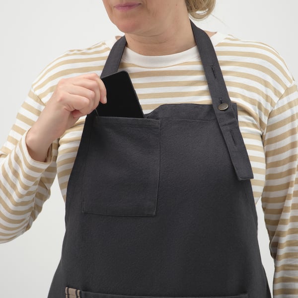 SANDVIVA apron, dark grey, 69x85 cm