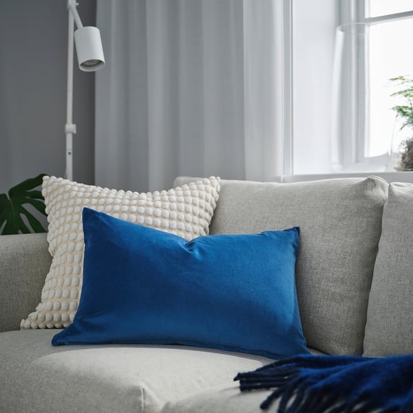 SANELA cushion cover, blue, 40x58 cm