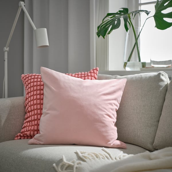SANELA cushion cover, pale pink, 50x50 cm