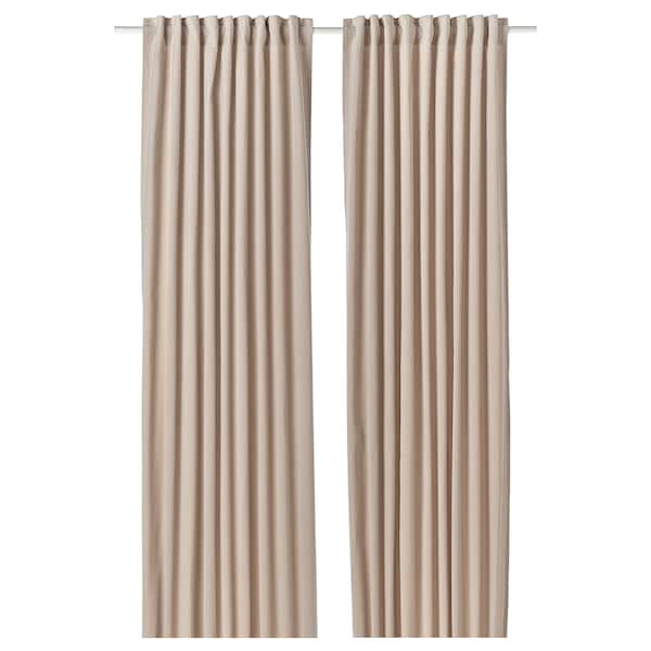 Ikea SANELA - Curtain, 2 sheets, light beige,140x300 cm