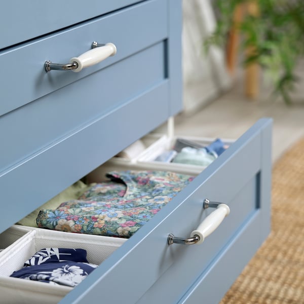 SANNIDAL drawer, white/blue, 80x57x20 cm