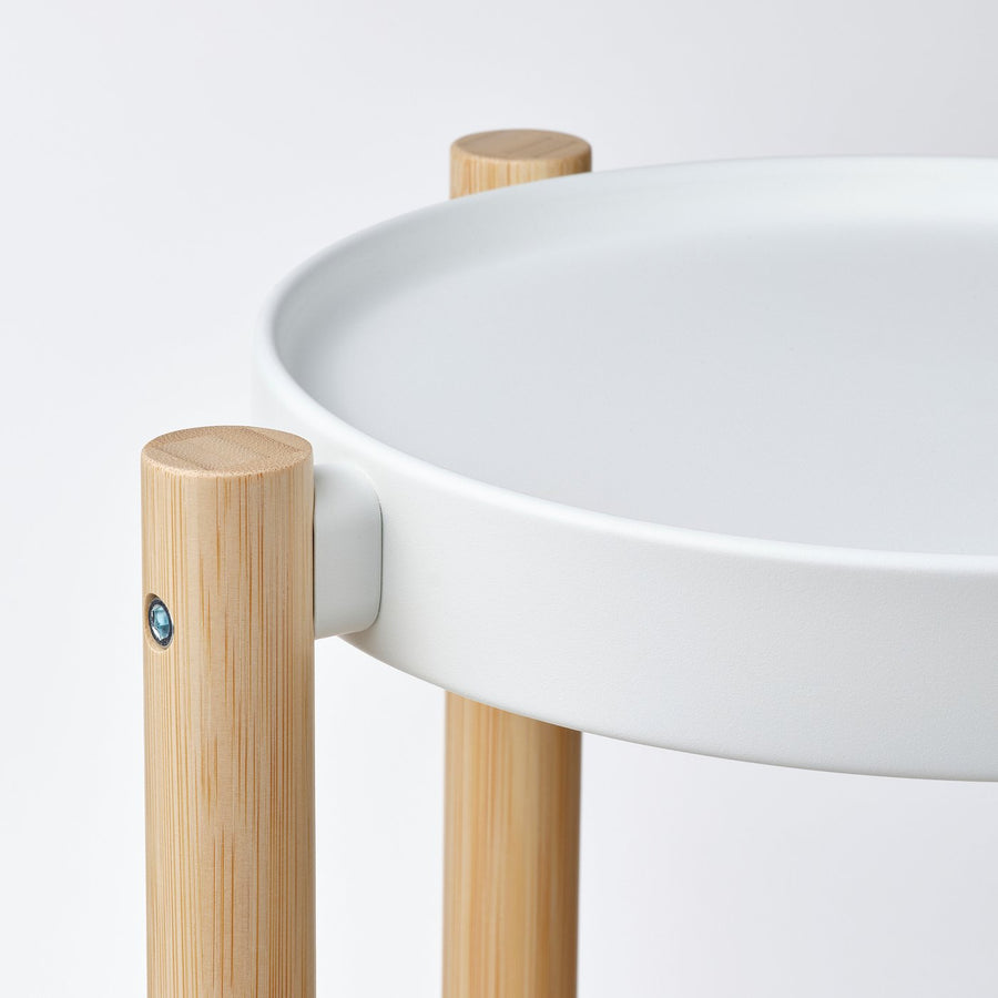 SATSUMAS plant stand, bamboo/white, 36 cm
