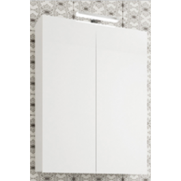 2 DOOR STORAGE MIRROR WITH LED WALL SCONCE- 60P 15.5 H 72 CM