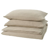 SCHERSMIN duvet cover and 2 pillowcases, grey-beige, 240x220/50x80 cm