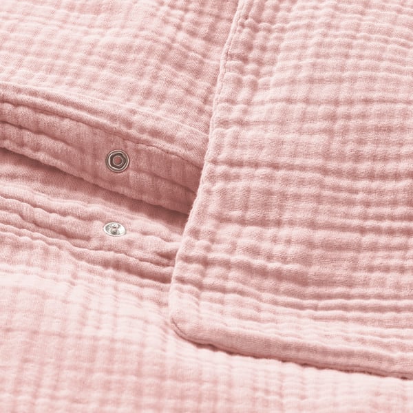 SCHERSMIN duvet cover and 2 pillowcases, pale pink, 240x220/50x80 cm