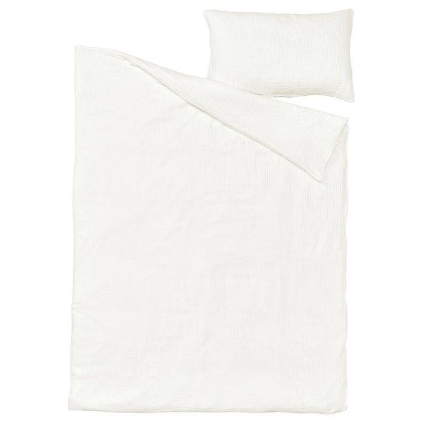 SCHERSMIN duvet cover and pillowcase, white, 150x200/50x80 cm