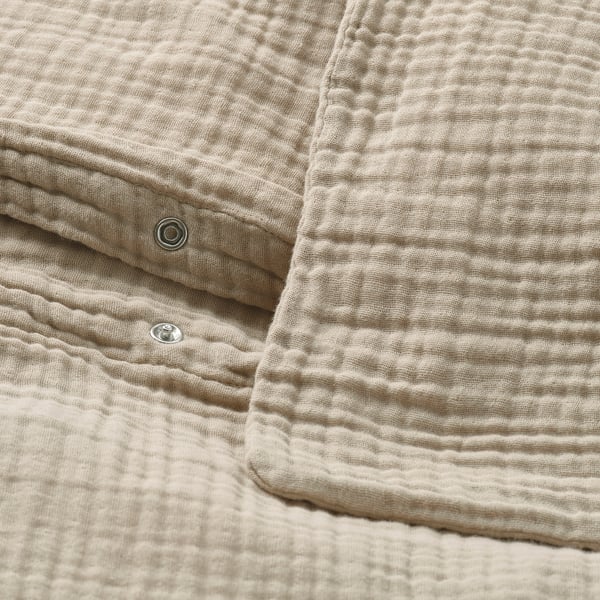 SCHERSMIN duvet cover and pillowcase, grey-beige, 150x200/50x80 cm