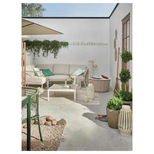 Ikea SEGERÖN - 3-seater corner sofa, outdoor white/beige/Frösön/Duvholmen beige