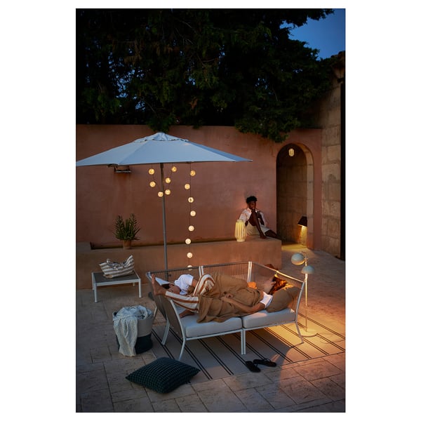 SEGERÖN corner section, outdoor, white/beige, 76x69x76 cm