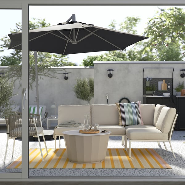 SEGERÖN seat sec for modular sofa, outdoor, white/beige/Frösön/Duvholmen beige, 62x76x76 cm