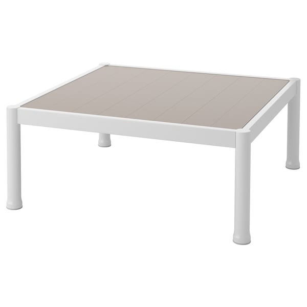 SEGERÖN coffee table, outdoor, white/beige, 73x73 cm