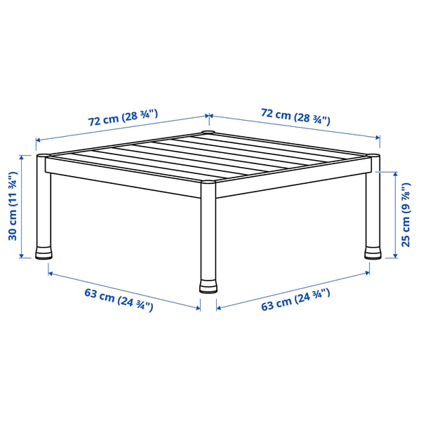SEGERÖN coffee table, outdoor, white/beige, 73x73 cm