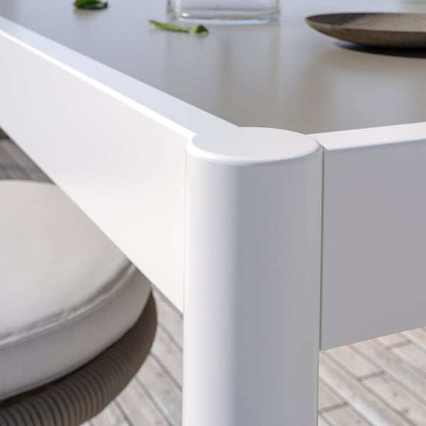 SEGERÖN bar table, outdoor, white/beige, 89x89 cm