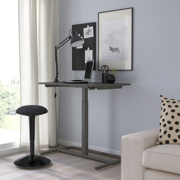 SEGRARE desk sit/stand, dark grey, 110x60 cm