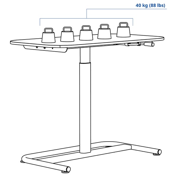SEGRARE desk sit/stand, dark grey, 110x60 cm
