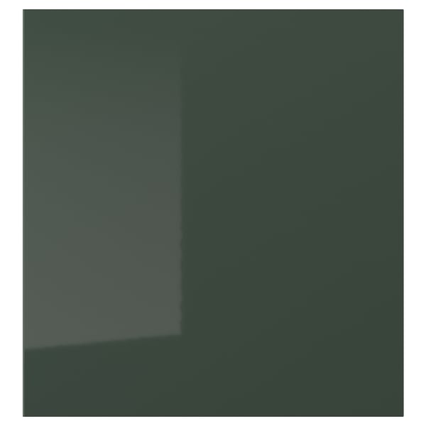 SELSVIKEN door, high-gloss dark olive-green, 60x64 cm