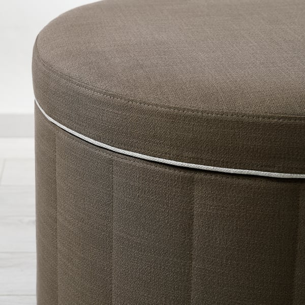 SIDSJÖ pouffe, with storage/Gransel grey-brown, 70 cm
