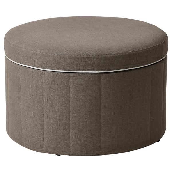 SIDSJÖ pouffe, with storage/Gransel grey-brown, 70 cm