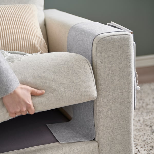 SILÄNG storage pocket for armrest, felt, 95x25 cm