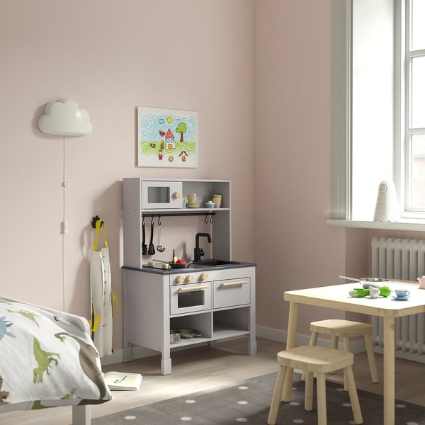 SILLTRUT kitchen for children, grey, 68x40x100 cm