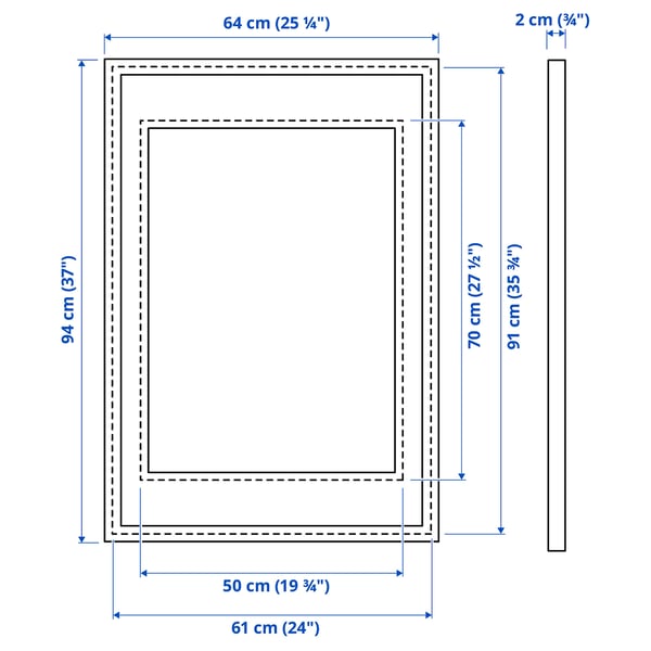 SILVERHÖJDEN frame, gold-colour, 61x91 cm