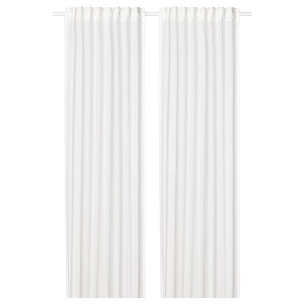 SILVERLÖNN sheer curtains, 1 pair, white/with heading tape, 145x300 cm