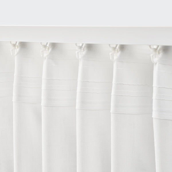 SILVERLÖNN sheer curtains, 1 pair, white/with heading tape, 145x300 cm