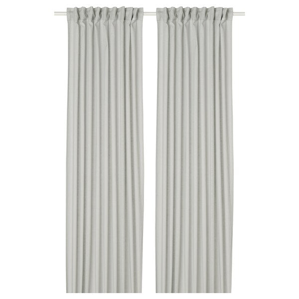 SILVERLÖNN sheer curtains, 1 pair, light grey/with heading tape, 145x300 cm