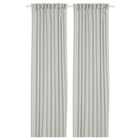 SILVERLÖNN sheer curtains, 1 pair, light grey/with heading tape, 145x300 cm