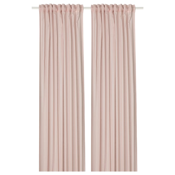 SILVERLÖNN sheer curtains, 1 pair, pink/with heading tape, 145x300 cm