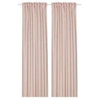 SILVERLÖNN sheer curtains, 1 pair, pink/with heading tape, 145x300 cm