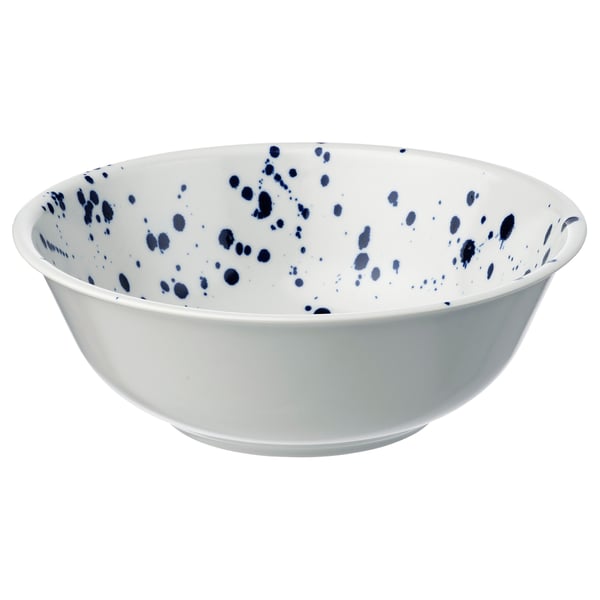 SILVERSIDA serving bowl, patterned/blue, 28 cm