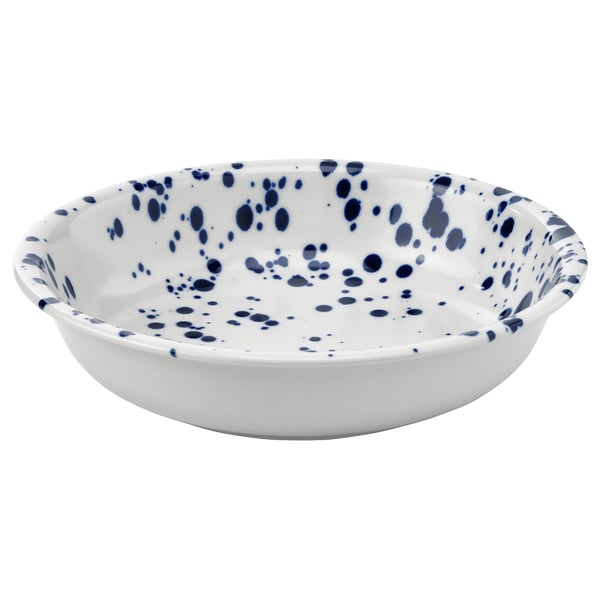SILVERSIDA deep plate, patterned/blue, 19 cm